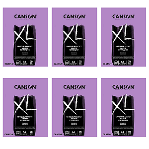 Kit 6x Bloco XL Marker Canson A4 - 70g/m² 100 Folhas
