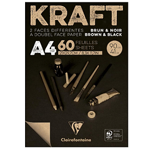 Bloco de Papel Kraft Brown & Black CLAIREFONTAINE A4