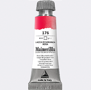 Maimeriblu Tubo De Aquarela 12ml - 176 Laca De Garanza Rosa