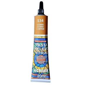 Pasta Relevo Vitral Acrilex 20mL - Cobre 534