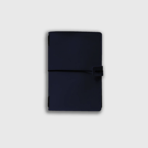 Capa de Couro Sintético Midori Triplo para Personalizar Folk Books - Azul Escuro