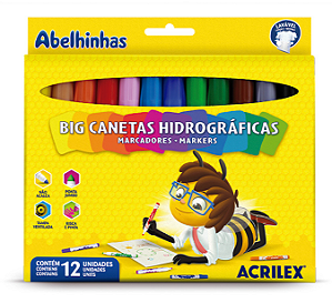 Big Canetas Hidrográficas Acrilex - 12 Cores