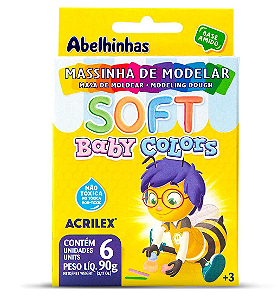 Massa para Modelar Soft Baby Colors Acrilex - 6 Cores