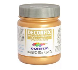 Tinta Acrílica Decorfix Metálica Corfix 250ml - Ouro Velho 402