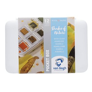 Estojo de Aquarela em Pastilha Talens Van Gogh Shades of Nature - 12 Cores