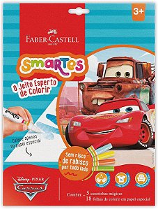 Kit de Colorir Smartes Faber-Castell - Carros Disney Pixar (com 5 Canetas + 18 Folhas de Colorir em Papel Especial)