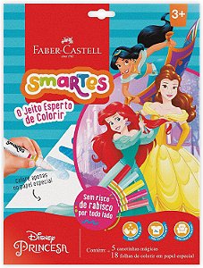 Kit de Colorir Smartes Faber-Castell - Princesas Disney (com 5 Canetas + 18 Folhas de Colorir em Papel Especial)