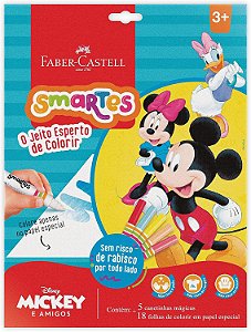 Kit de Colorir Smartes Faber-Castell - Mickey e Amigos Disney (com 5 Canetas + 18 Folhas de Colorir em Papel Especial)
