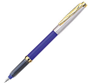 Caneta Tinteiro Pierre Cardin Momento Half - Azul/Prata/Dourado