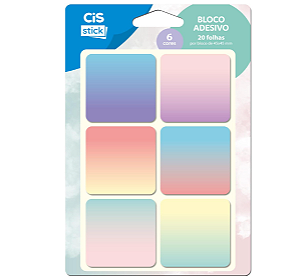 CIS Move ST0203 Bloco Adesivo 6 modelos 45x45mm - 20 folhas por bloco