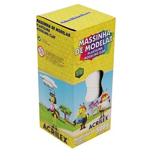 Massa de Modelar Plastilina Acrilex 500g - Branco (519)