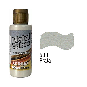Tinta Acrílica Metal Colors Acrilex 60ml - Prata (533)
