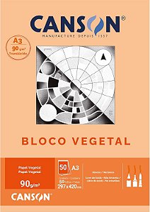 Papel Vegetal Liso Canson A3 90g 50 Folhas