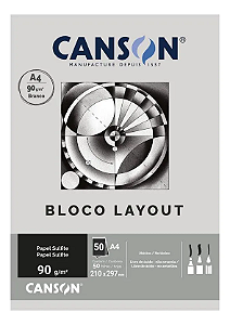 Bloco de Papel Sulfite Layout Canson 90g/m² 50 Folhas A4