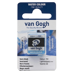 Aquarela em Pastilha Van Gogh - Ivory Black (701)