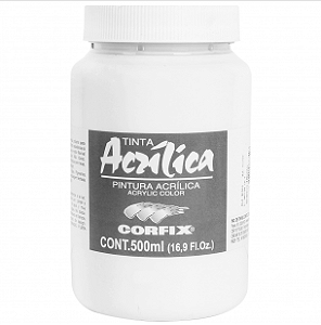 Tinta Acrílica Corfix 500ml para Tela e Madeira - Branco Titânio (102)