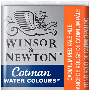 Tinta Aquarela em Pastilha Cotman Winsor & Newton - Cadmium Red Pale Hue (103)