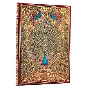 Caderno Capa Dura Midi Pautado Paperblanks - Hafiz's Peacocks