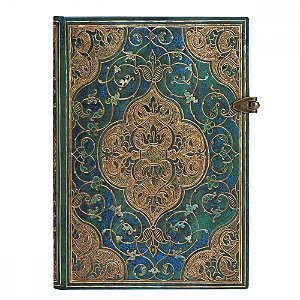 Caderno Capa Dura Midi Pautado Paperblanks - Turquoise Chronicles