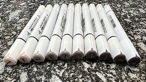 Kit de 10 Canetas Marcador Permanente Ponta Dupla Pictom Artools - Warm Grey (Cinzas Quentes)