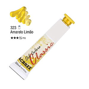 Tinta Óleo em Tubo Oil Colors Classic Acrilex 20mL - Amarelo Limão (323)