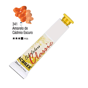 Tinta Óleo em Tubo Oil Colors Classic Acrilex 20mL - Amarelo de Cádmio Escuro (341)