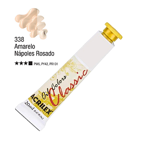 Tinta Óleo em Tubo Oil Colors Classic Acrilex 20mL - Amarelo Nápoles Rosado (338)