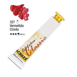 Tinta Óleo em Tubo Oil Colors Classic Acrilex 20mL - Vermelhão Chinês (327)