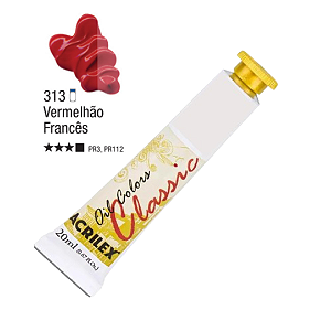 Tinta Óleo em Tubo Oil Colors Classic Acrilex 20mL - Vermelhão Frances (313)