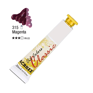 Tinta Óleo em Tubo Oil Colors Classic Acrilex 20mL - Magenta (315)