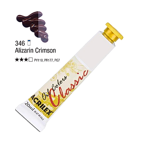 Tinta Óleo em Tubo Oil Colors Classic Acrilex 20mL - Alizarin Crimson (346)
