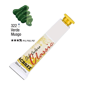 Tinta Óleo em Tubo Oil Colors Classic Acrilex 20mL - Verde Musgo (322)