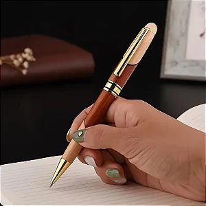 Caneta Esferografica corpo de Madeira - super macia