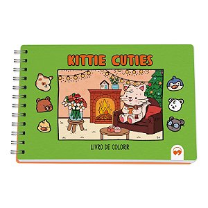 Livro com Ilustrações para Colorir com Capa Dura - Kittie Cuties