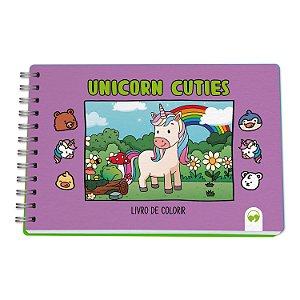 Livro com Ilustrações para Colorir com Capa Dura - Unicorn Cuties