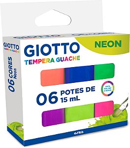 Tempera Guache Giotto 6 Potes de 15mL - Neon