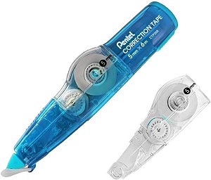 Fita Corretiva Pentel Azul + Refil