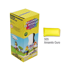 Massa de Modelar Plastilina Acrilex 500g - Amarelo Ouro (505)