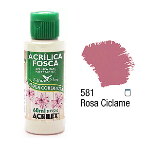 Tinta Acrílica Fosca Acrilex 60mL - Rosa Ciclame (581)