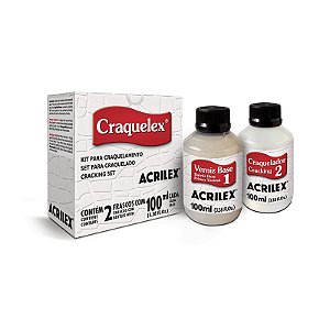 Kit Craquelex Color Acrilex - Contém: 1 Verniz Base e 1 Verniz Craquelador