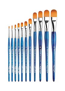 TINTORETTO | SÉRIE 846/18 - PINCEL FILBERT LÍNGUA DE GATO (ÂMBAR SINTÉTICA) | TAMANHO 18 (846/18)