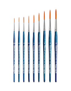 TINTORETTO | SÉRIE 838/1 - PINCEL REDONDO EXTRA LONGO (ÂMBAR SINTÉTICA) | TAMANHO 1 (838/1)