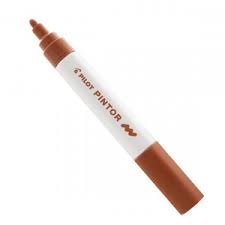 Caneta Marcador Pilot Pintor - 0.7mm EF Marrom Tinta Acrilica