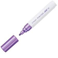 Caneta Marcador Pilot Pintor - 0.7mm EF Roxo Metalico Tinta Acrilica