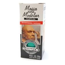 Massa Para Modelar Verde Bandeira Plastilina 500g corfix