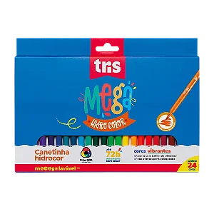 Canetinha Hidrocor Ponta Fina Mega Hidro Color Tris - 24 Cores
