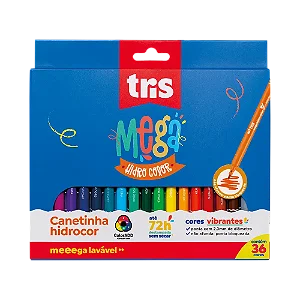 Canetinha Hidrocor Ponta Fina Mega Hidro Color Tris - 36 Cores