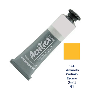 Tinta Acrilica Corfix 37mL G1 - Amarelo Cádmio Escuro (imit) (124)