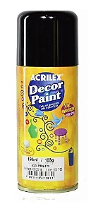 Tinta Spray Base de Água Decor Paint Acrilex 150ml - Preta (520)
