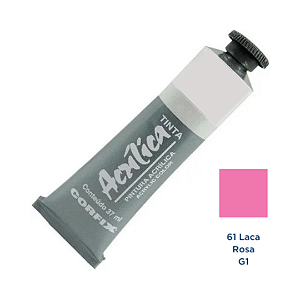 Tinta Acrilica Corfix 37mL G1 - Laca Rosa (61)
